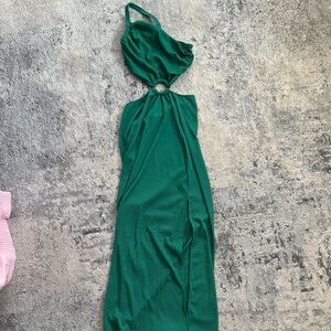 Amazon One Shoulder Emerald Dress